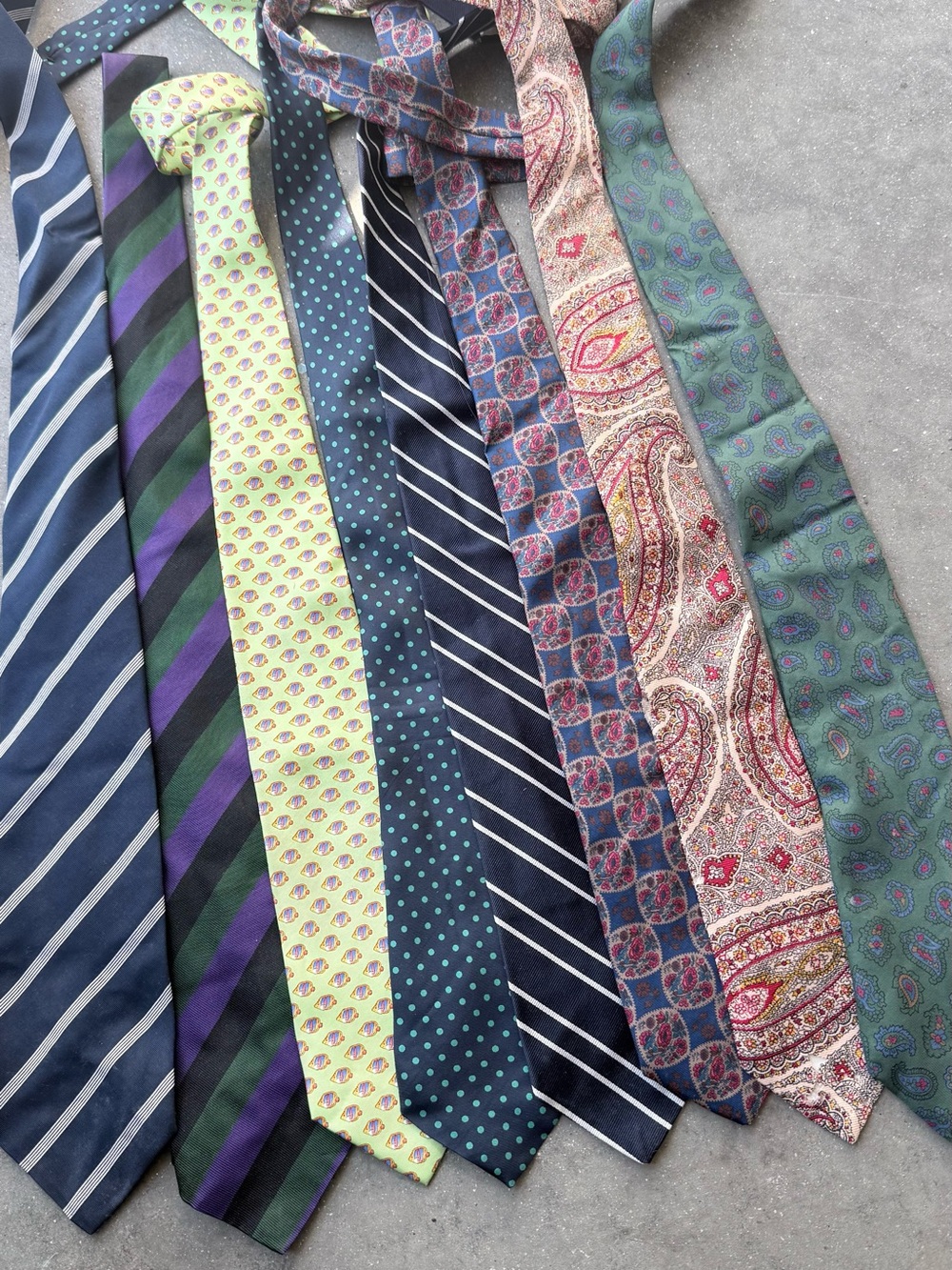 Men's Multi-Pattern Neck Tie Set - Green, Navy & Paisley Options 8 for $5